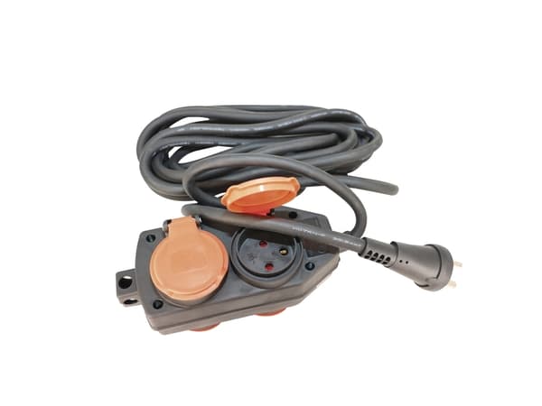 GRIPO kabelsæt neopren 5m med jord og 4x220V udtag 3x1,5mm² - 2071225
