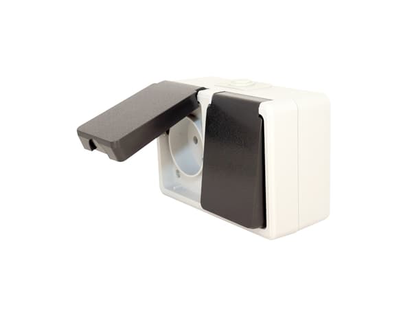 GRIPO stikkontakt dobbelt IP54 vandret - 2107884