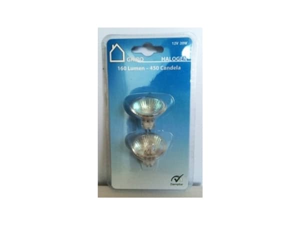 GRIPO halogen reflektorpære MR11 GU4 12V 20W 36° 2stk - 1654726