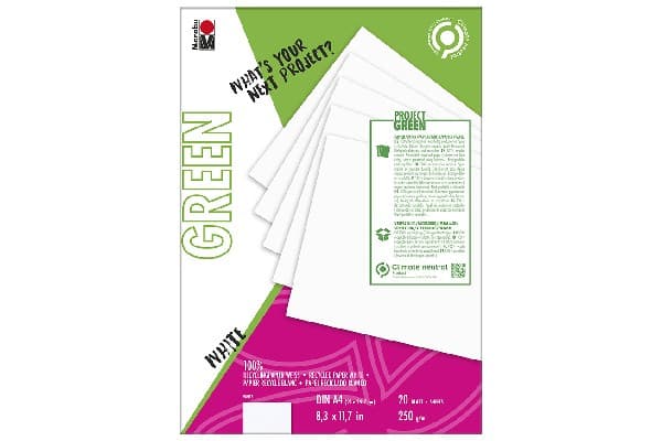 GREEN papper vitt 20 ark, 250 g FSC-återvunnet papper