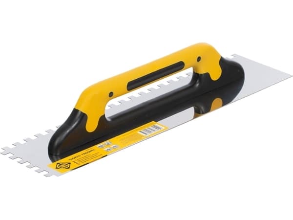 Forte_Tools pyyhekumi 48x13 cm hammastettu 10x10mm 2-komponenttikahvalla varustettuna