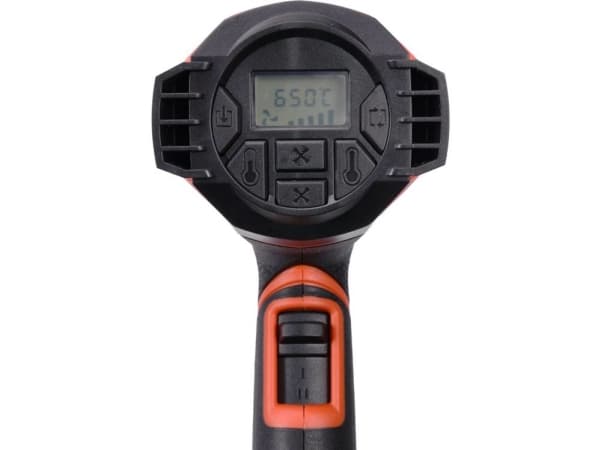 Yato YT-82296, Varmluftspistol, Pistolhåndtak, LCD, II, Overoppheting, Sort, Oransje