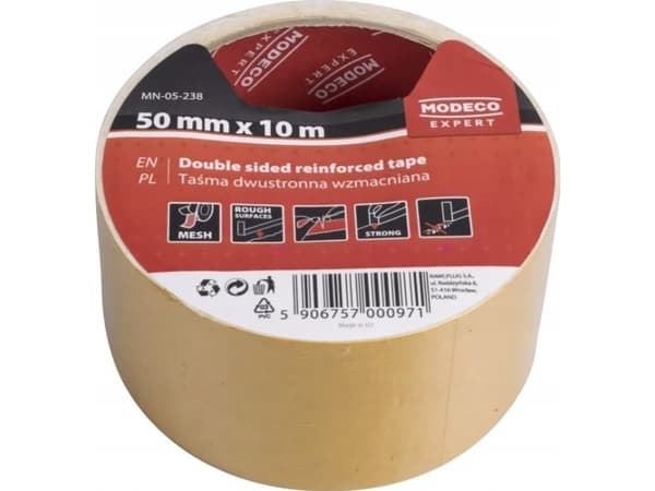 EKSPERT DOBBELT-SIDIG FORSTERKET TAPE 50MM X 25M [EKSPERT] - 6stk