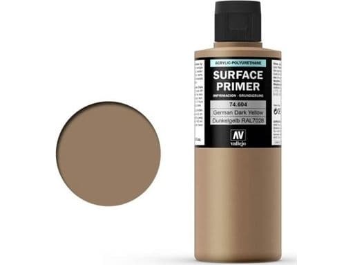 Vallejo 74.604, Primer grundfärg, Metall, Polyvinylklorid (PVC), Trä, Färdigblandad, Gul, Matt, 200 l