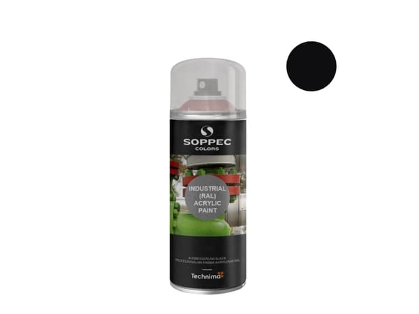 SOPPEC Colors spraymaling akryl 400 ml. RAL 9005 DYB-SORT BLANK blank