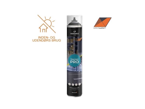SOPPEC mærkespray TRACING PRO 750 ml. SORT (RAL 9017) - til SOPPEC Driver - 2278008