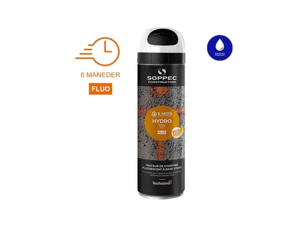 SOPPEC mærkespray TP FLUO HYDRO 500 ml. HVID - 1981058