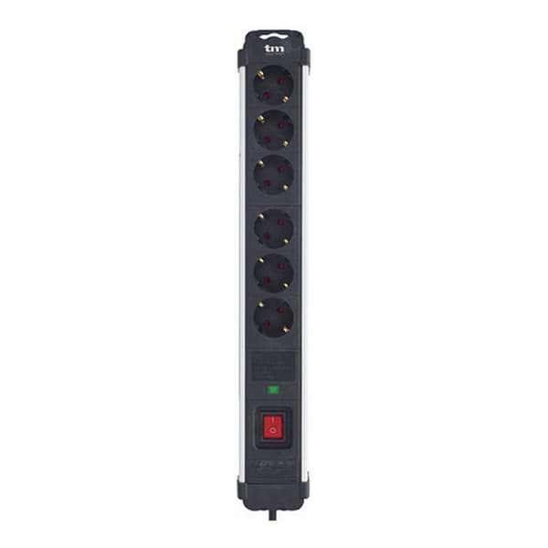 Stikdåse - 6 udtag med kontakt TM Electron 230 V