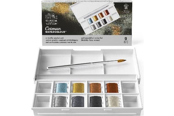 Cotman watercolour 1/2 pan metallic pocket set 9pc