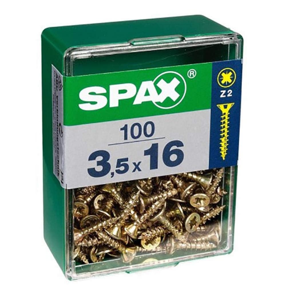 Låda med skruvar SPAX Yellox Trä Platt huvud 100 Delar (2,5 x 12 mm)