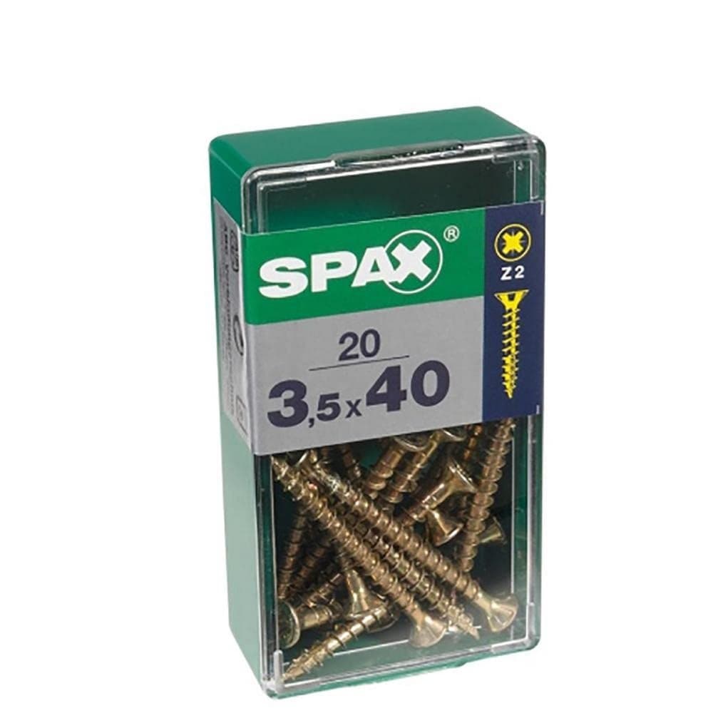 Låda med skruvar SPAX Yellox Trä Platt huvud 20 Delar (5 x 20 mm)
