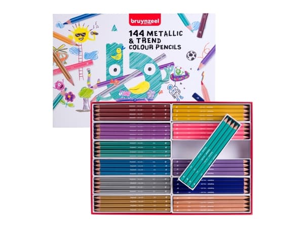 Bruynzeel Mega colour pencil set metallic & trend colours | 12 x 12 colours