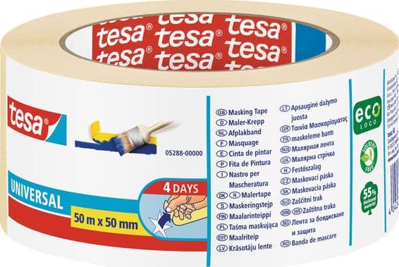 TESA 05288, Maalarin teippi, Paperi, Beige, 4 päivää, 50 m, 50 mm