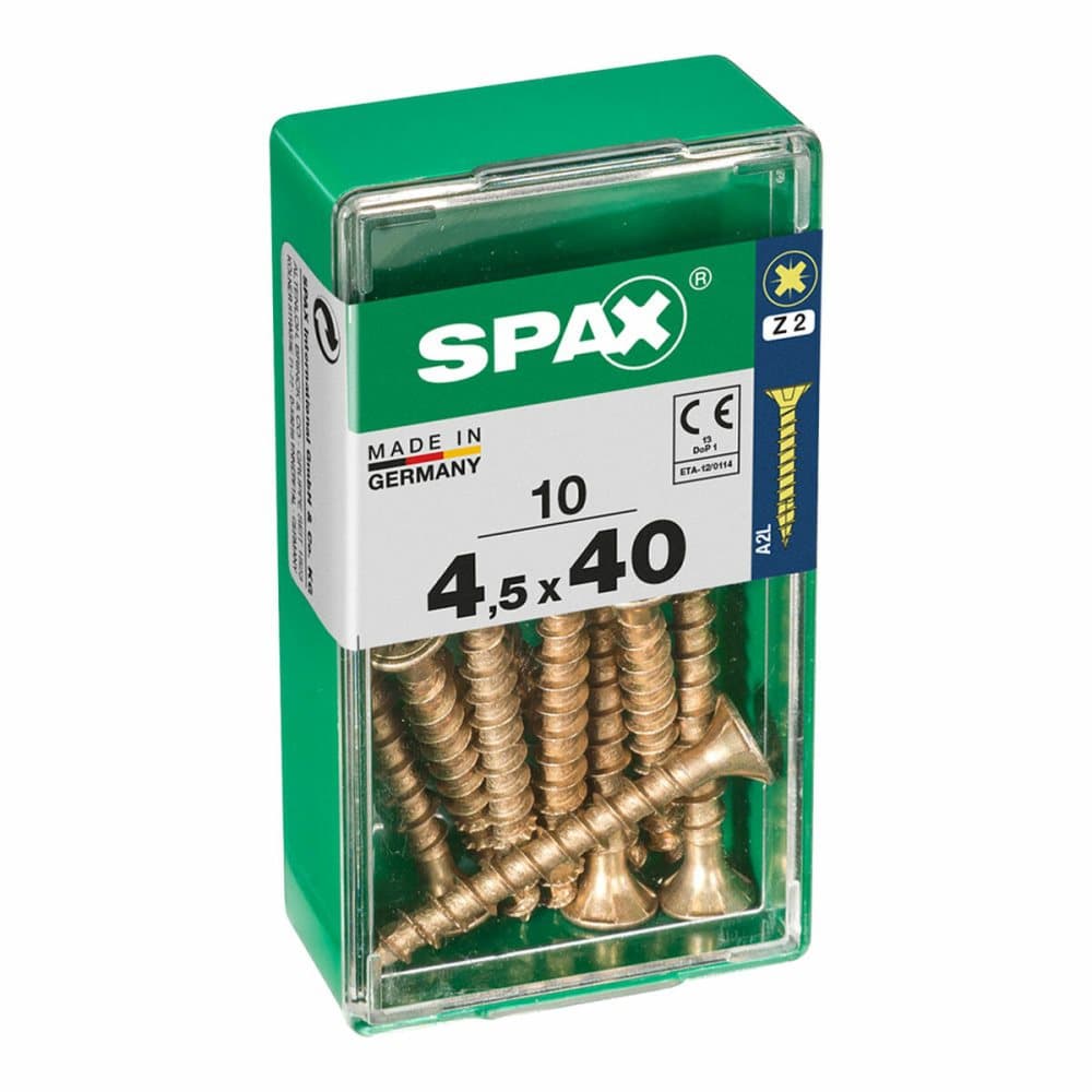 Låda med skruvar SPAX 4081020450401 Träskruv Platt huvud (4,5 x 40 mm)