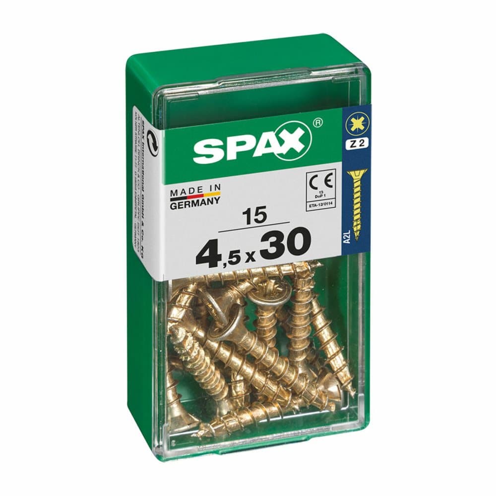 Låda med skruvar SPAX 4081020450301 Träskruv Platt huvud (4,5 x 30 mm)