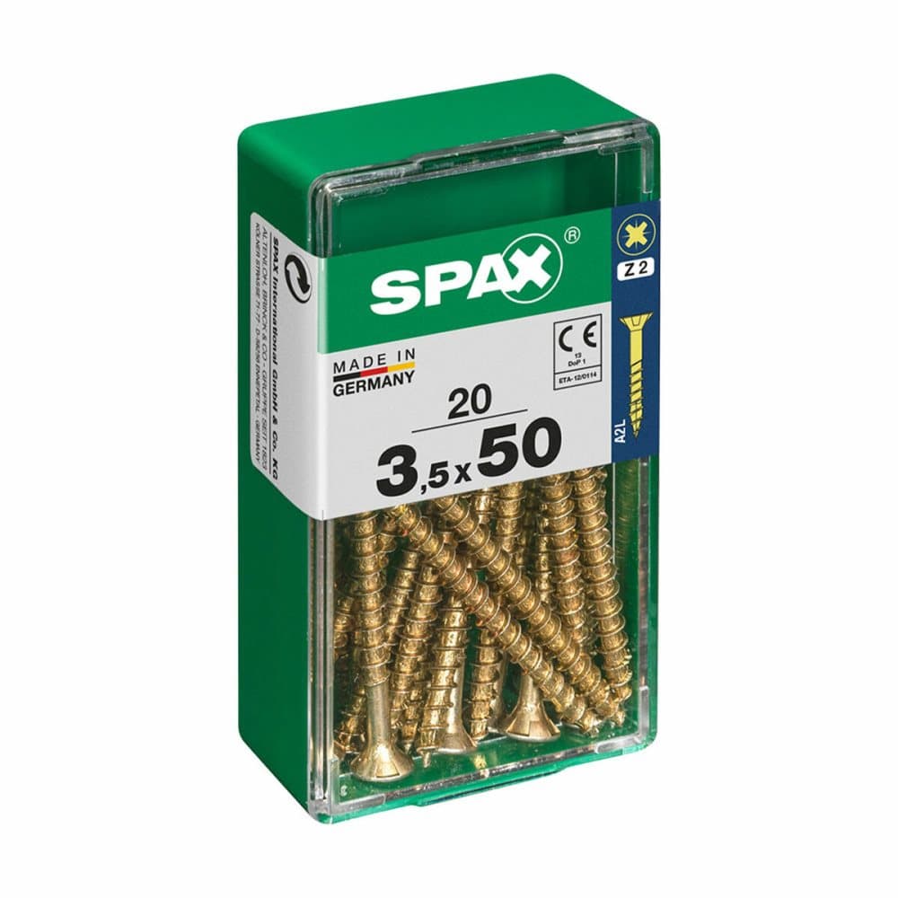 Låda med skruvar SPAX 4081020350501 Träskruv Platt huvud (3,5 x 50 mm)