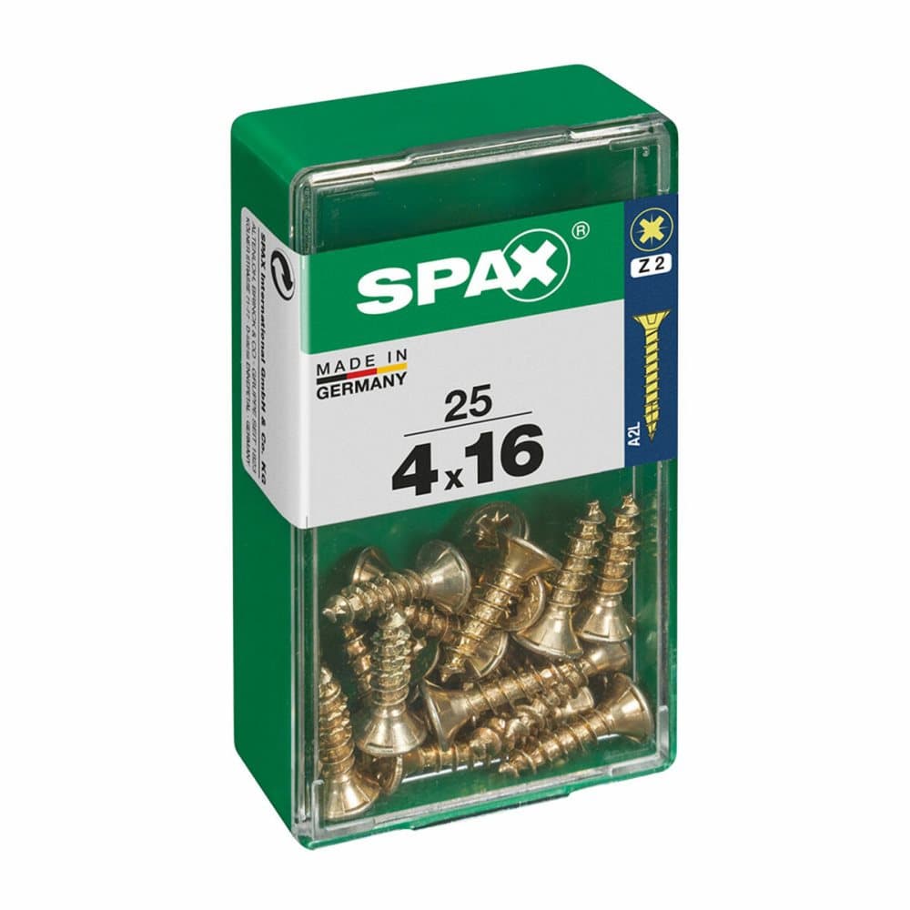 Låda med skruvar SPAX 4081020400161 Träskruv Platt huvud (4 x 16 mm) (4,0 x 16 mm)
