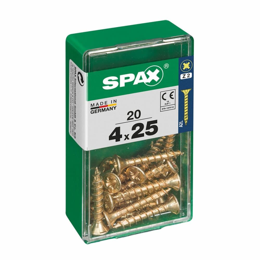 Låda med skruvar SPAX 4081020400251 Träskruv Platt huvud (4 x 25 mm) (4,0 x 25 mm)