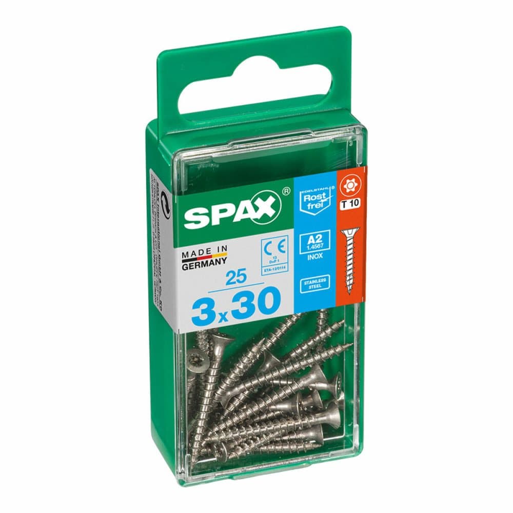 Låda med skruvar SPAX 4197000300301 Träskruv Platt huvud (3,0 x 30 mm)