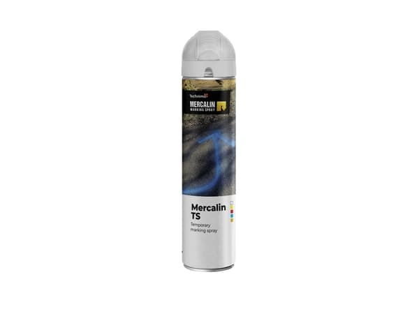 Mercalin markeringsspray 600ml - TS hvid, bl.a. t/asfalt, beton, græs eller grus m.m.