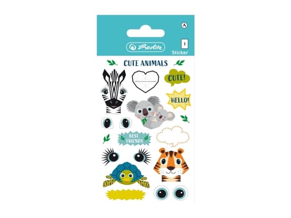 Herlitz 50040278, Monivärinen, Eläinkuvio, Poika/tyttö, 80 mm, 125 mm, 3 arkkia