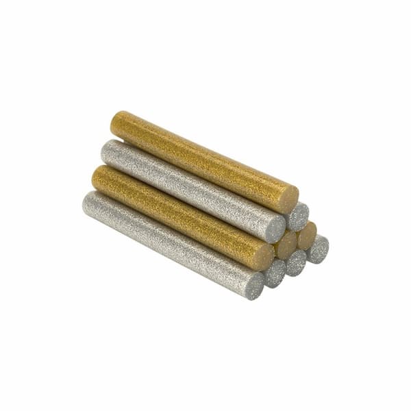 Kuumaliimapuikot Salki 430206 Hopeinen Kullattu Glitter Sisustus Ø 12 x 95 mm 125 g (12 osaa)
