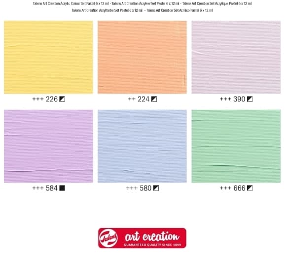 Talens Art Creation Acrylic colour set Pastel | 6 x