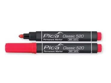 PICA Classic Permanent marker DRY-SAFE 1-4mm rund spids rød - 1784283