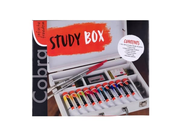 Cobra Study oil colour basic box | 10 x + accessories