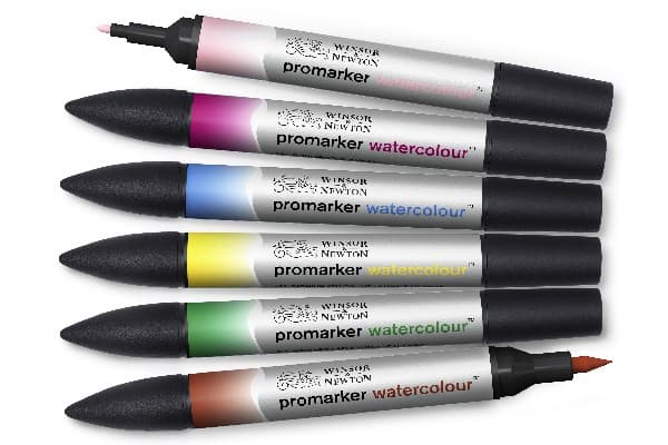 Watercolour marker set, floral tones 6pcs