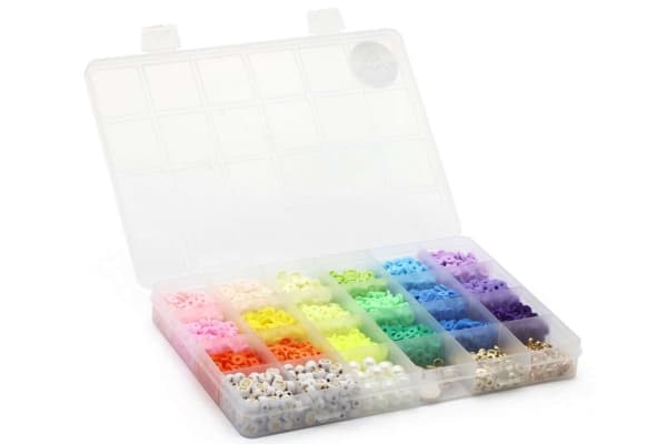 Heishi Fimo perlemix m/tilbehør, pastelfarver