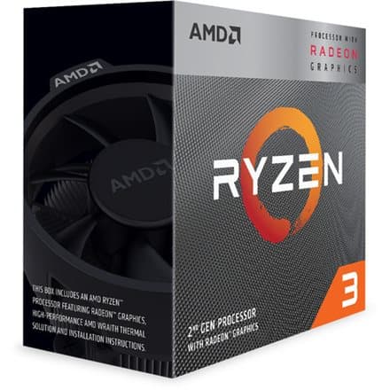 AMD CPU Desktop Ryzen 3 4C/4T 3200G (4.0GHz,6MB,65W,AM4) box, RX Vega 8 Graphics, with Wraith Stealth cooler