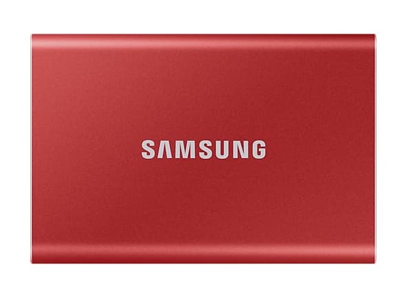 SAMSUNG Portable SSD T7 500GB extern USB 3.2 Gen 2 metallic red, "MU-PC500R/WW" (timbru verde 0.18 lei)