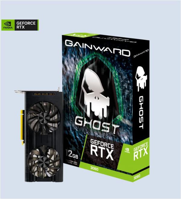 GAINWARD GeForce RTX 3060 Ghost 12GB GDDR6 192-bit 1320/1777 MHz Triple DP 1.4a HDMI 2.1 - zboží po opravě vyprodej (P)