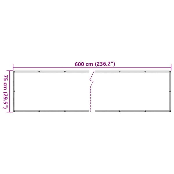 balkonafskærmning HDPE 75x600 cm antracitgrå