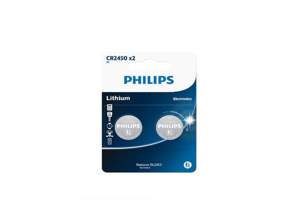PHILIPS knapcellebatteri lithium CR2450 2-pak -2301964