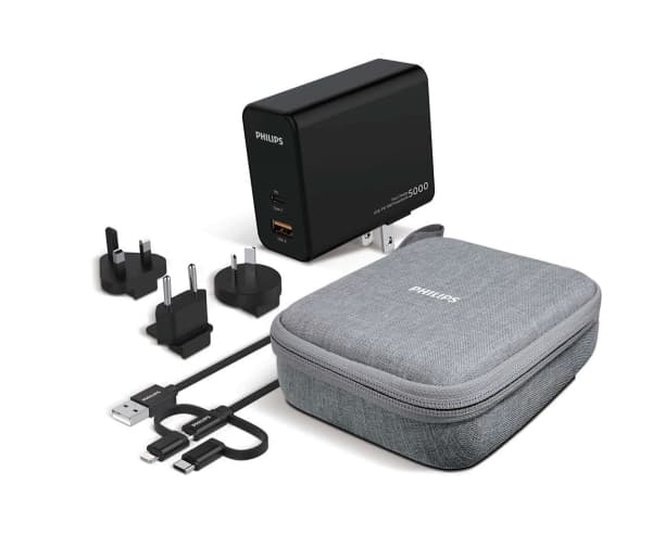 PHILIPS rejseadapter med powerbank 5000mAh - 2301156