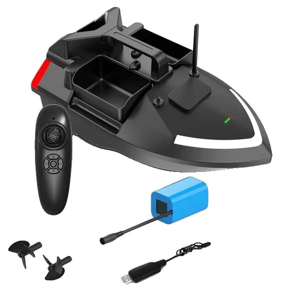 GPS Fiskebåd med agn, 500m Fjernbetjening, Dobbelt Motor, V801 Ingen GPS 5200mAh