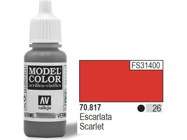 Vallejo 70.817, 17 ml, Röd, Matt, Flaska