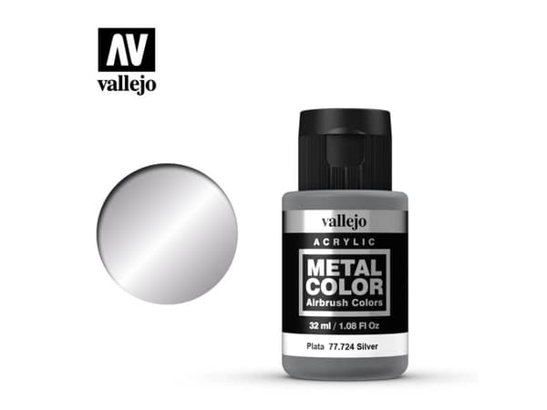 Vallejo 77.724, Silver, Vattenbaserad färg, Vätska, 32 ml, 1 styck