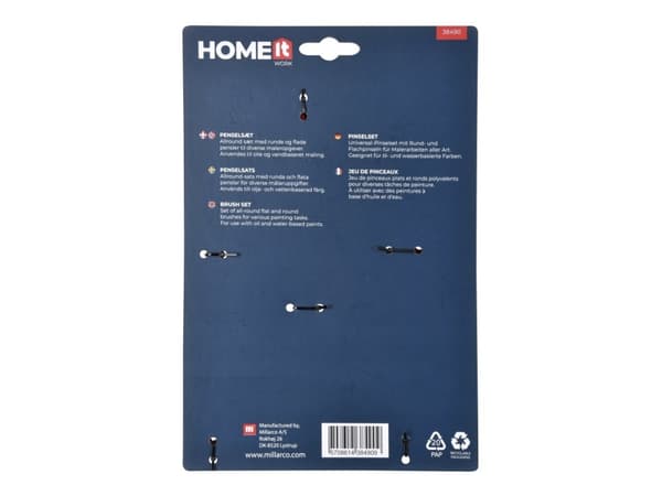 Home it Work® Premium pensler i sæt á 1 rund Ø18 mm og 2 fl