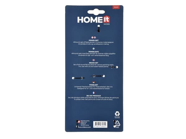 Home it Work® Premium pensler i sæt á 1 rund Ø15 og 2 flade