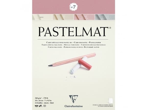 Clairefontaine PASTELMAT paper nr.7 - 18x24 - 12 ark 4 farver