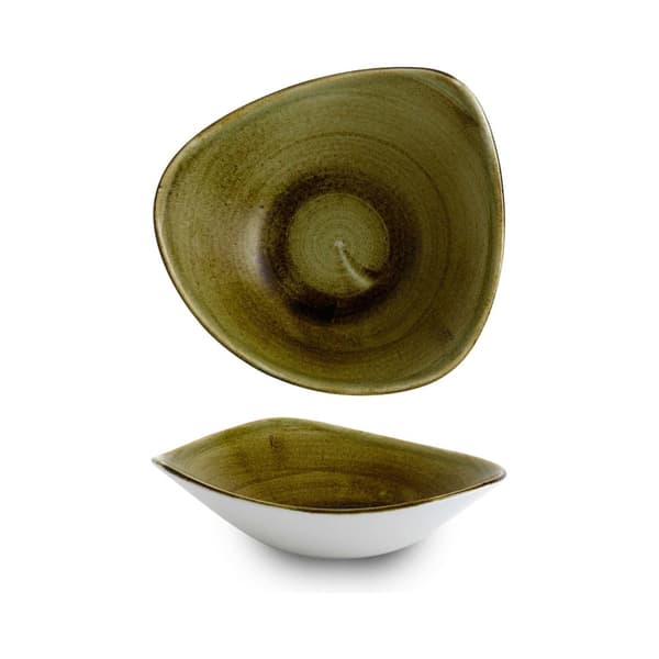 Trekantig skål Stonecast Plume Green 153 mm