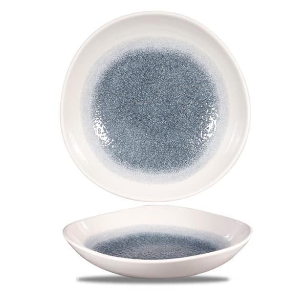 Skål med organisk form Raku Topaz Blue 1100 ml
