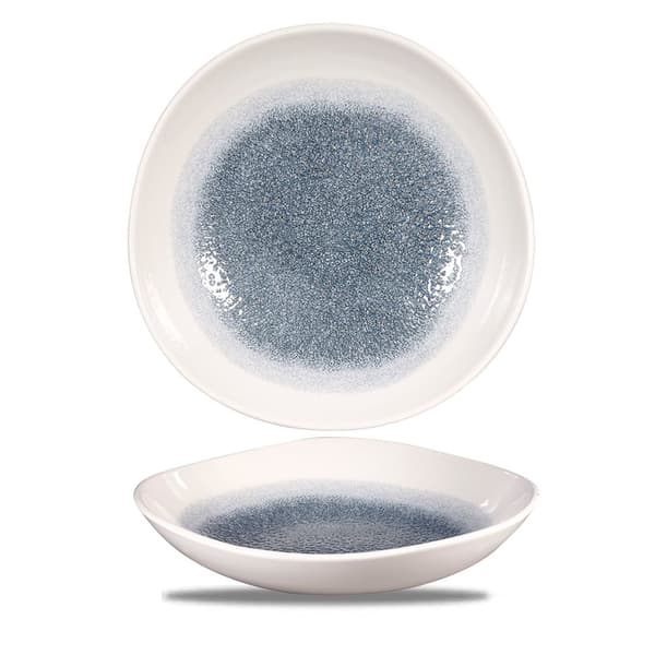 Skål med organisk form Raku Topaz Blue 1100 ml