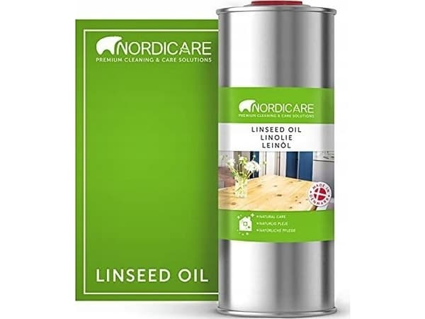 Nordicare LINSEED OIL is a vegetable oil for treatment and maintenance of all solid wood. The oil leaves a 100% biological surface and underlines the