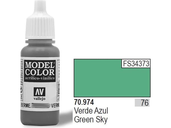 Vallejo 70.974, 17 ml, Grön, Matt, Flaska