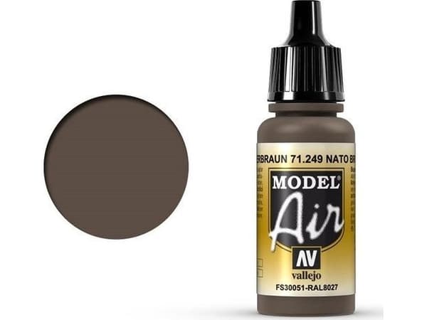Vallejo Model Air NATO Brown, 17 ml, Brun, Matte, Flaske