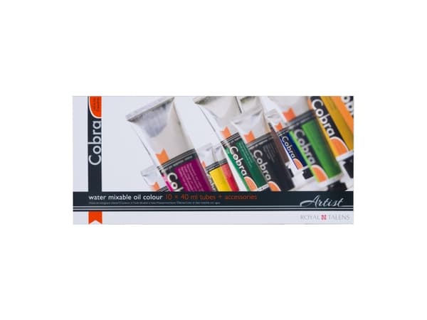 Artequipment COBRA OLJEMALING BLANDET MED VANN 10X40ML + TILBEHØR uniw